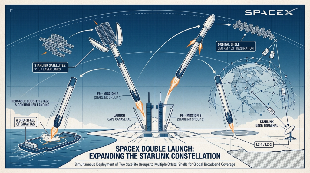 SpaceX launches two Starlink satellite groups