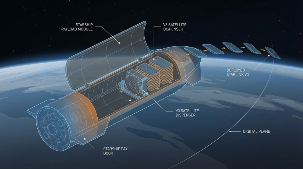 How Starship deploys Starlink V3