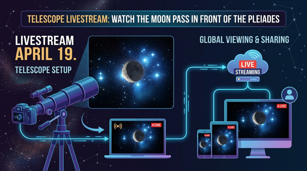 Telescope livestream: Watch the moon pass in front of the Pleiades on April 19