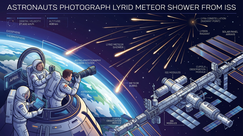 Astronauts photograph Lyrid meteor shower from ISS