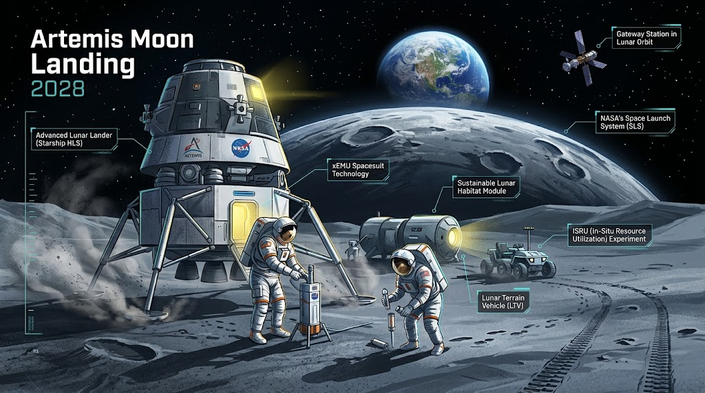 Artemis moon landing 2028