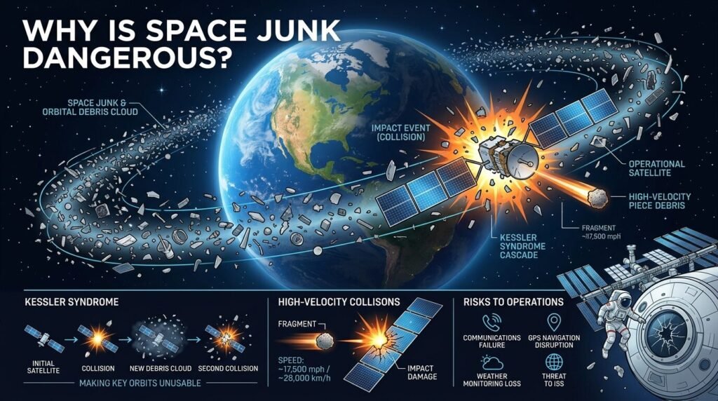 Space Junk Dangers: 2026 Ultimate Guide & Solutions — illustration for Why is space junk dangerous