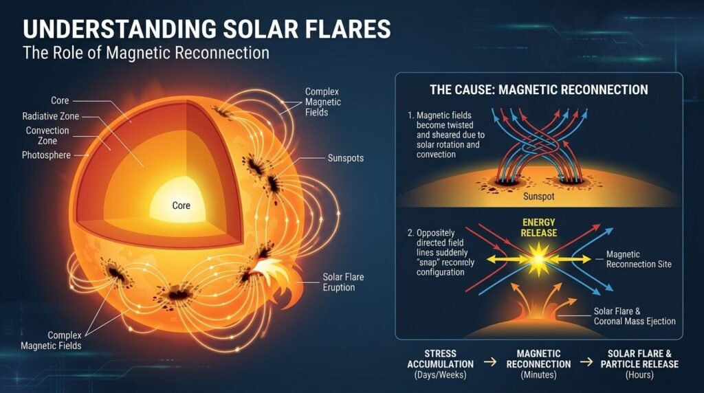 What Causes Solar Flares in 2026? The Complete Guide — illustration for What is causing solar flares