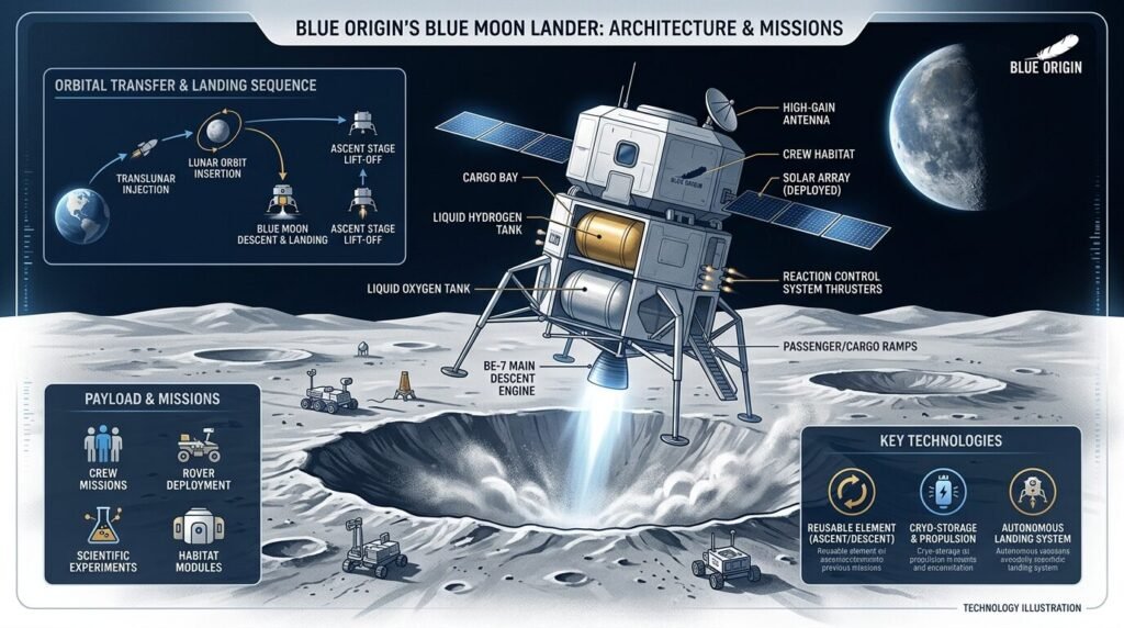 Blue Origin's 2026 Moon Lander: Complete Test Flight Update — illustration for Blue Origin moon lander